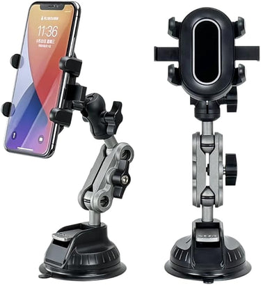 ZEVNRUO Soporte de teléfono para coche, ángulo de rotación de 360°, soporte de succión ajustable, accesorios para parabrisas de coche, compatible con iPhone, Samsung Galaxy, todos los teléfonos de 4.7